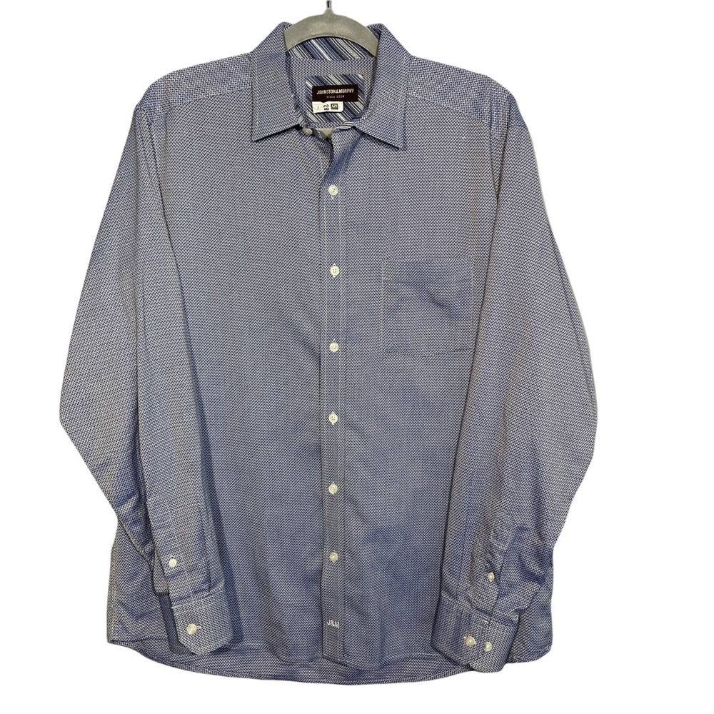 JOHNSTON & MURPHY Printed Button Down Mens Large